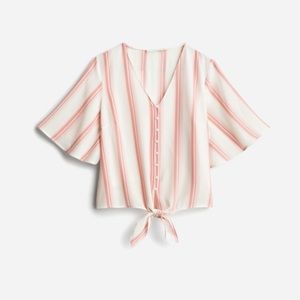 Lush - Krisantha Tie Front Blouse - Medium